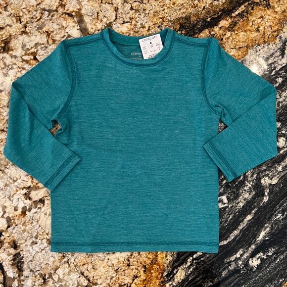 NWT J. Crew Boys' Teal Green Long Sleeve Performance Tee - Size 2 - Picture 2 of 7